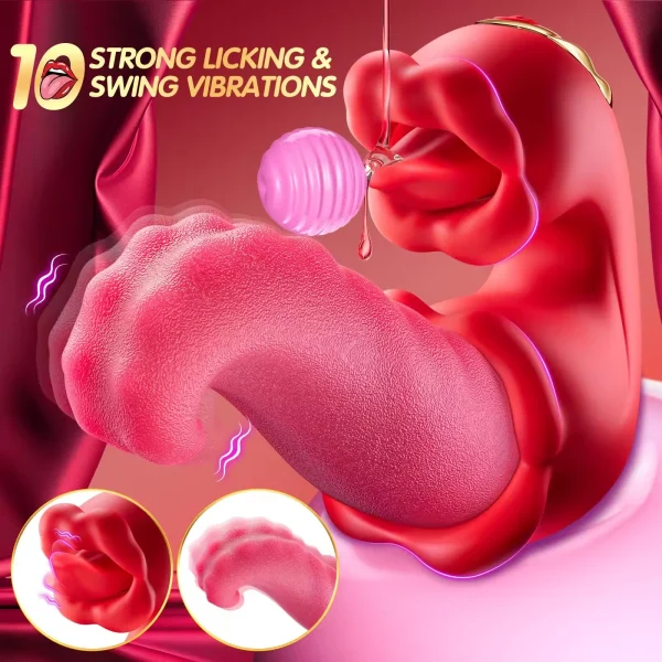 Silicone clitoral nipple stimulation g-spot licking tongue vibrator