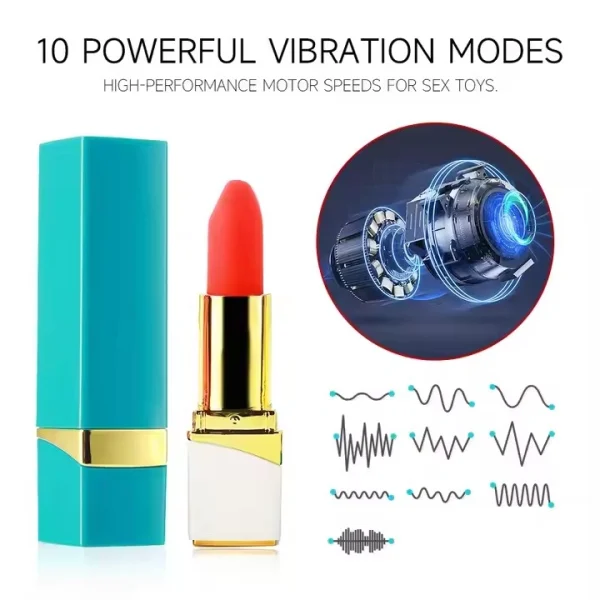 Clitoris, vagina, nipples, lipstick vibrator, female masturbation - Image 3