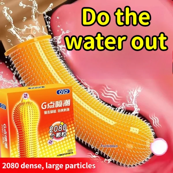 Cat Tongue Barb Wolf Teeth G-Spot Large Particle Hyaluronic Acid Condom Adult Sexual Delay Durable Condom - Image 2