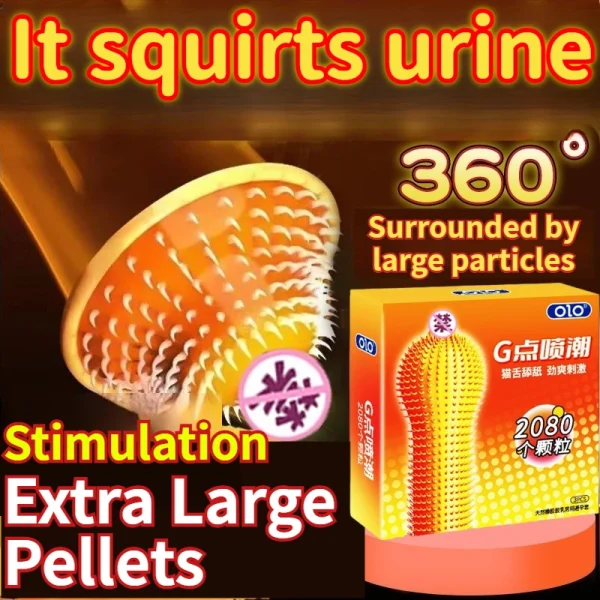 Cat Tongue Barb Wolf Teeth G-Spot Large Particle Hyaluronic Acid Condom Adult Sexual Delay Durable Condom - Image 3