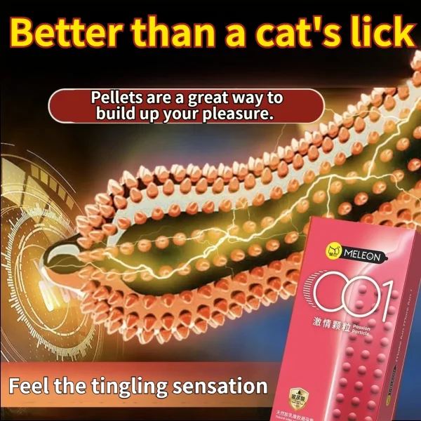 Pleasure Particle Condoms,Ultra-thin and safe hyaluronic acid condom, 2040 particles, more enjoyable than barbs, contains pleasure enhancing liquid, and comes with extra-long soft beads, which makes it full and pleasurable every time! - Image 2