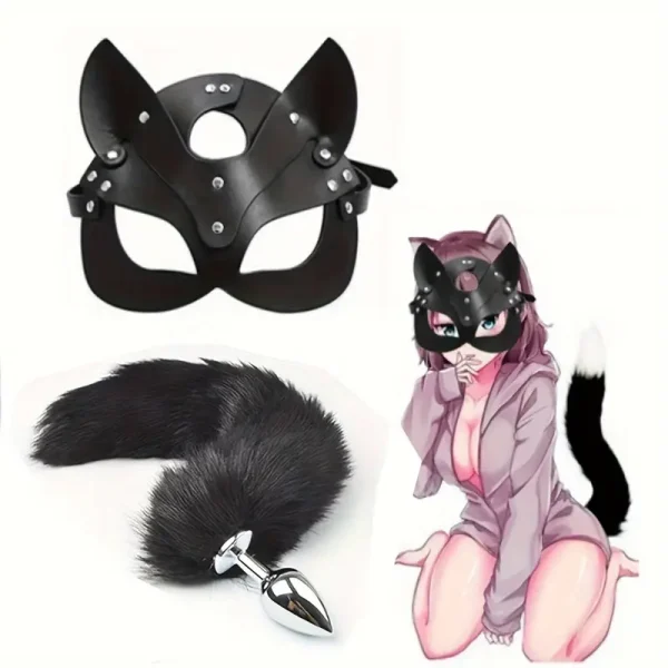 2025 & BDSM sex toys 13 women toys set sex toys handcuffs tail sex mask and anal plug, role play handcuffs and restraints flirty feather legs and sleeves LUCKY