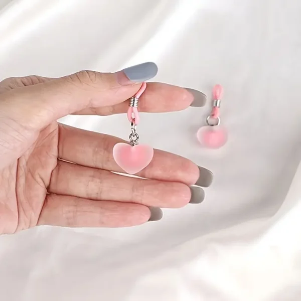 Women's flirting matte heart-shaped nipple clamps adjustable breast clamps a pair - Image 4