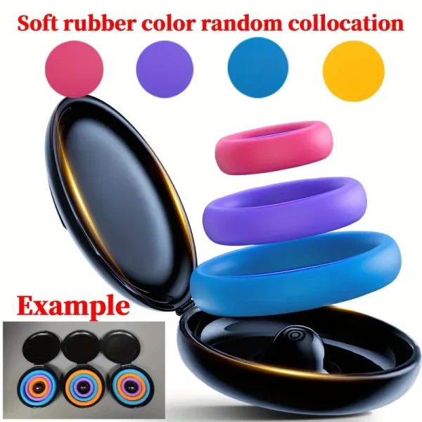 Penis ring, penis delay ring, penis ring, cock ring, sperm lock ring, silicone ring is waterproof and reusable, silicone material is flexible and elastic, male sperm lock ring cock ring, foreskin barrier ring, foreskin barrier ring, male sex game supplies, prolong intimate time and make people happy, three different sizes, three colors, equipped with a storage box for easy carrying, boyfriend birthday gift, couple Valentine's Day gift - Image 3