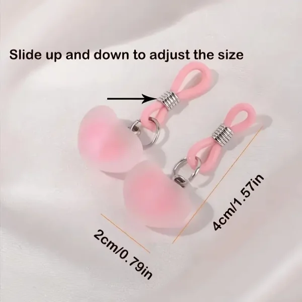 Women's flirting matte heart-shaped nipple clamps adjustable breast clamps a pair - Image 3