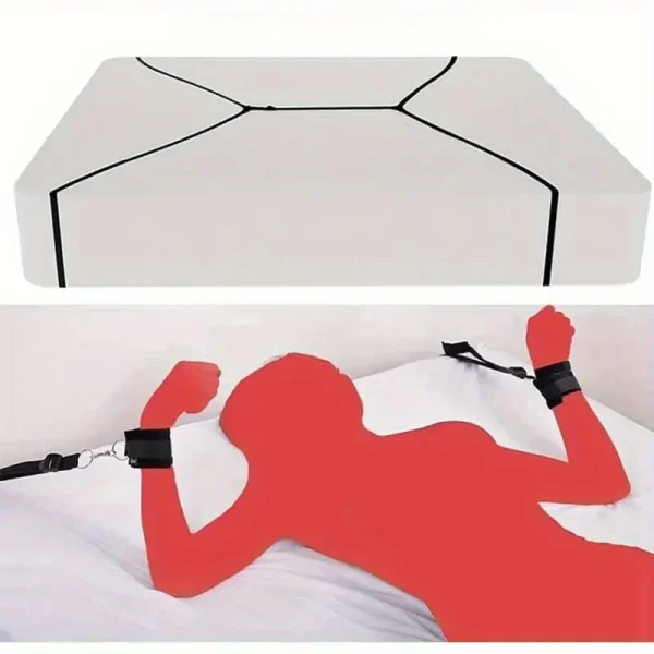 Kidnapping suit adult couple sex handcuffs toys couple thigh sex game handcuffs binding suit ankle wristband suitable for couples under the big bed - Image 2