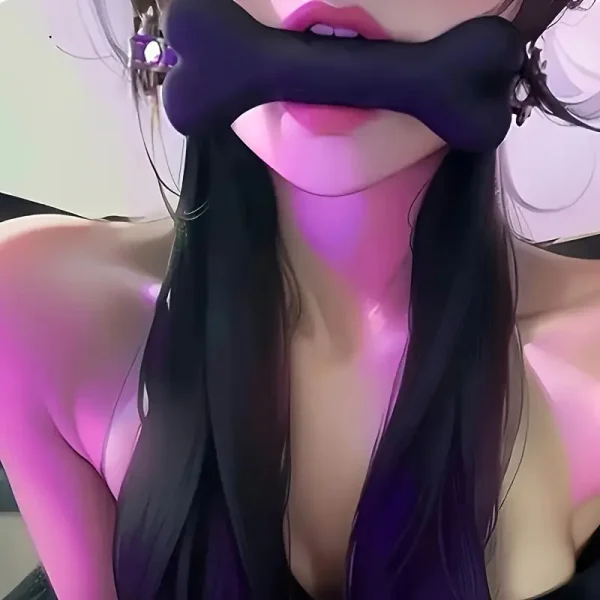 BDSM Silicone Mouth Gag Set - Adjustable Dog Bone Shape Mouth Bondage with Head Shackle, Body Safe Sensory Deprivation Accessories for Couple Role Playing, Premium Adult Bondage Accessories