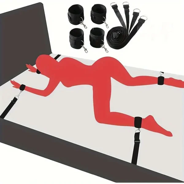Kidnapping suit adult couple sex handcuffs toys couple thigh sex game handcuffs binding suit ankle wristband suitable for couples under the big bed