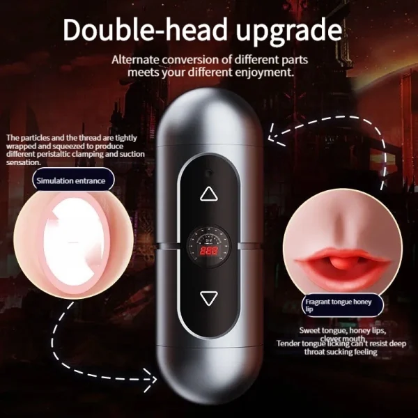Electric masturbation cup for men, fully automatic oral sex cup, real vagina, masturbation fun, adult sex products for men - Image 2