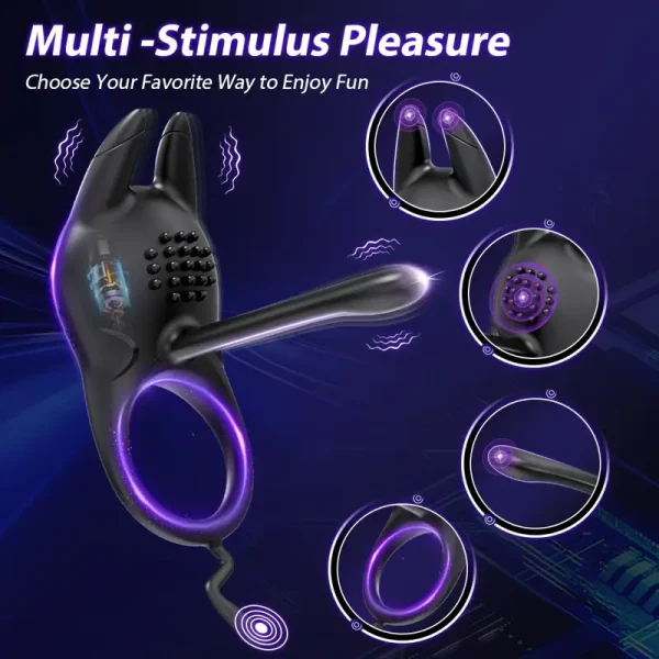 【Popular Choice】Vibrator sex toys, cock ring with 10 modes vibrator, silicone adult toys, sex toys for men, adult sex toys for couples - Image 2