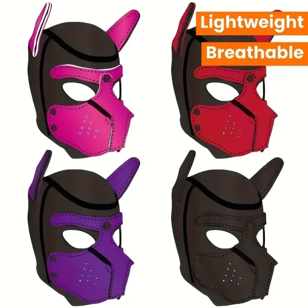 Black/pink/red adult sex toys dog head mask sex training supplies cos dress up props alternative toys - Image 4