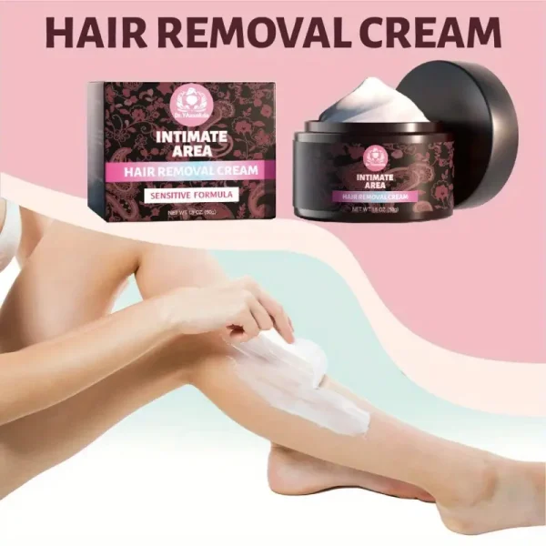 Hair removal cream for women's bikini, underarms and sensitive areas - alcohol-free and paraben-free formula, gentle and painless hair removal cream, quickly smooths the private areas of legs and arms - Image 4