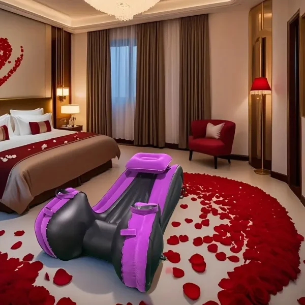 One-touch inflatable sex sofa, automatic inflatable sex chair at G-spot position, bedroom sex furniture with sex pillow, built-in one-touch air pump, couple sex bondage BDSM indoor and outdoor adult toys - Image 5