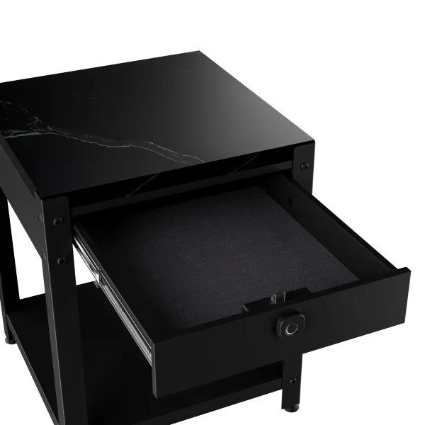 Square double layer coffee table with hidden compartment and fingerprint lock, end table, safe - Image 2
