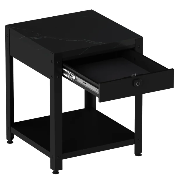 Square double layer coffee table with hidden compartment and fingerprint lock, end table, safe - Image 3