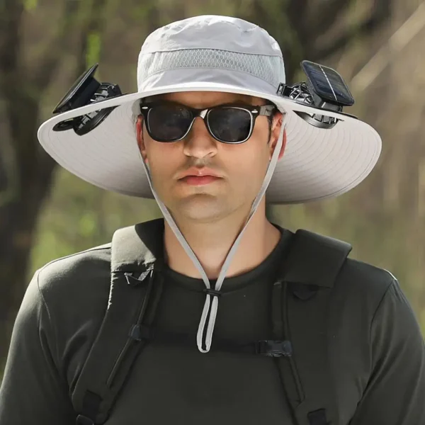 For Outdoor Camping Fishing Hiking Sunscreen Fisherman Hat Solar Fan Cap Portable Solar Charging Cap with Fan Suitable - Image 5