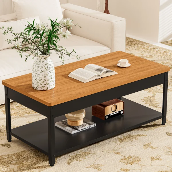 Heavy duty security coffee table with fingerprint lock and alarm function - double layer cabinet, hidden storage, stainless steel and hardwood structure - modern security center table for living room, home office, valuables, simple design, high quality workmanship, suitable for office professionals - Image 5